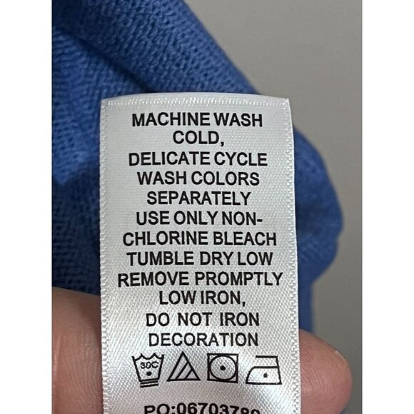 Romans Rhinestone Cardigan 22 Blue Knit Resort Boho Western Old Money Classic - Picture 7 of 8